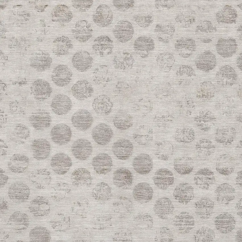 Taupe And Beige Geometric Washable Area Rug With UV Protection Photo 2