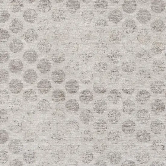 Taupe And Beige Geometric Washable Area Rug With UV Protection Photo 2