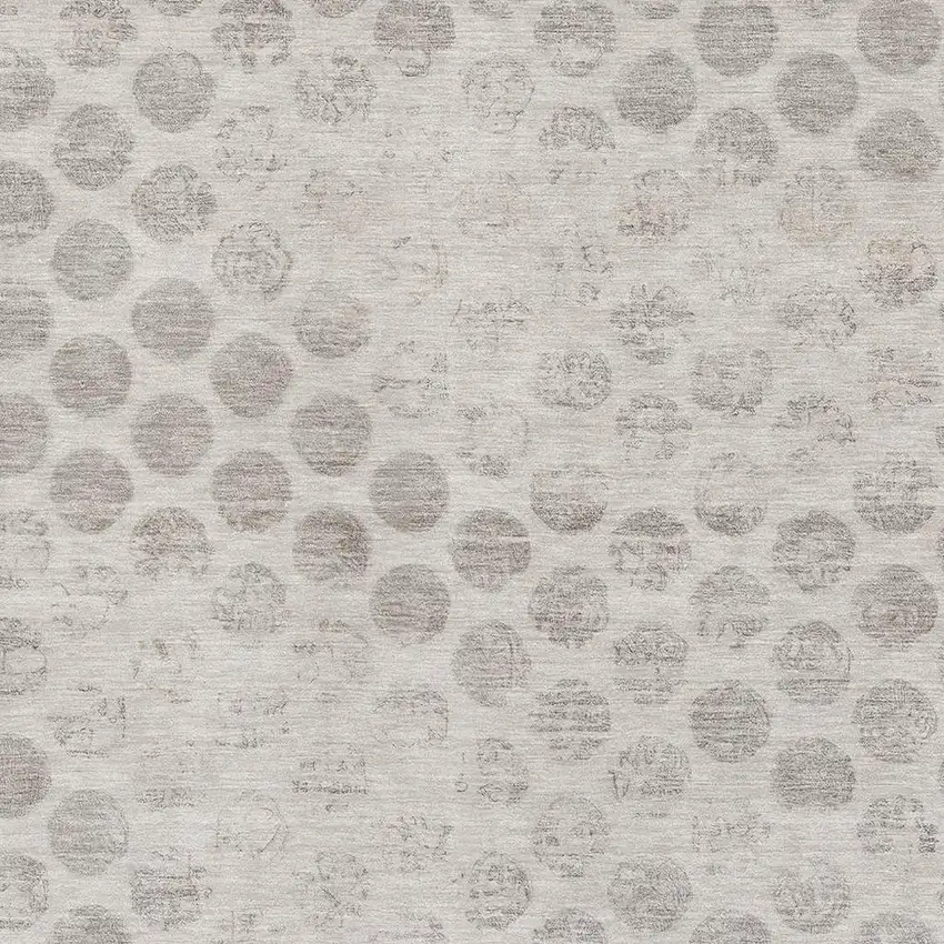 Taupe And Beige Geometric Washable Area Rug With UV Protection Photo 2