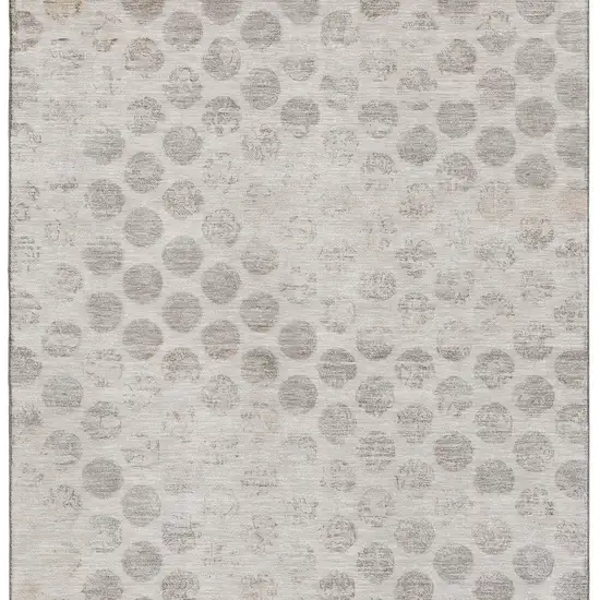 Taupe And Beige Geometric Washable Area Rug With UV Protection Photo 3