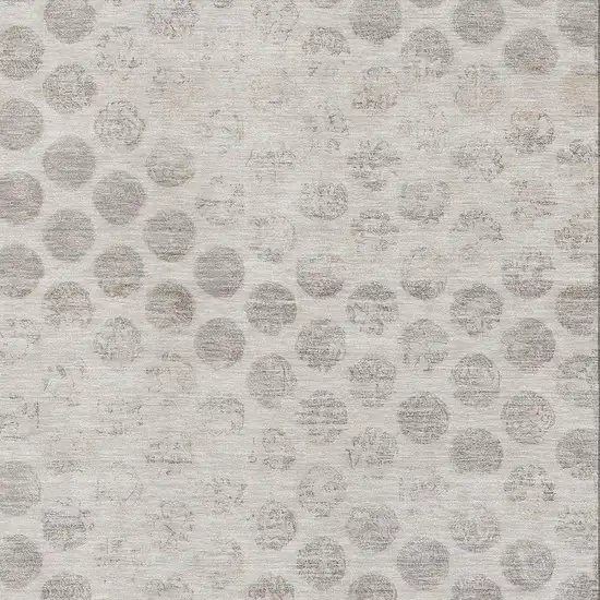 Taupe And Beige Geometric Washable Area Rug With UV Protection Photo 2