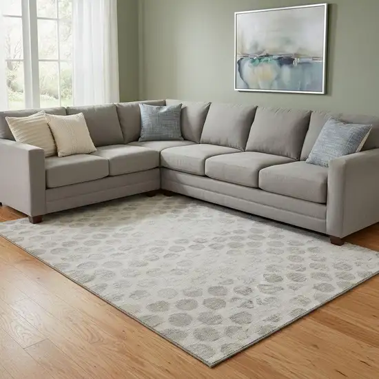 Taupe And Beige Geometric Washable Area Rug With UV Protection Photo 2