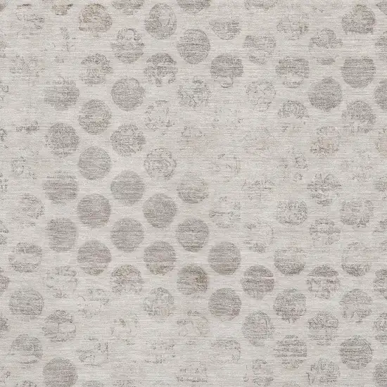 Taupe And Beige Geometric Washable Area Rug With UV Protection Photo 2