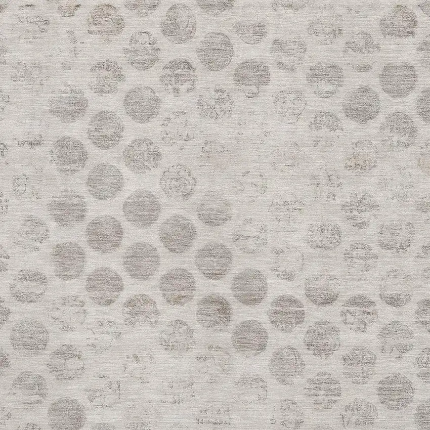 Taupe And Beige Geometric Washable Area Rug With UV Protection Photo 2