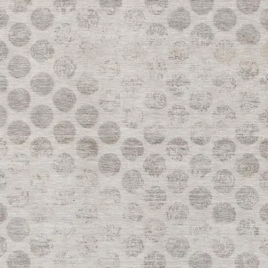 Taupe And Beige Geometric Washable Area Rug With UV Protection Photo 2