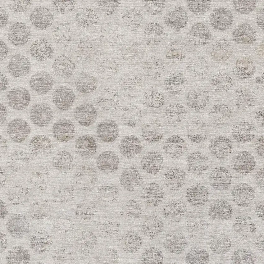 Taupe And Beige Geometric Washable Area Rug With UV Protection Photo 2