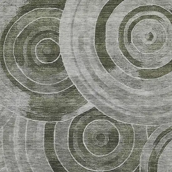 Taupe And Beige Geometric Washable Area Rug With UV Protection Photo 3