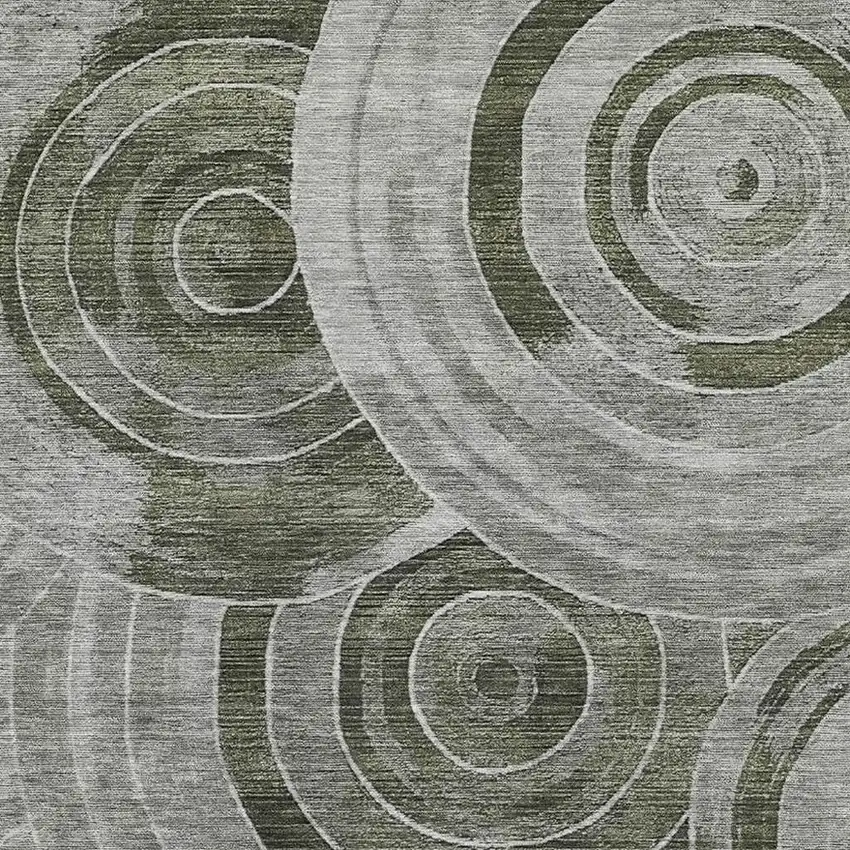 Taupe And Beige Geometric Washable Area Rug With UV Protection Photo 3