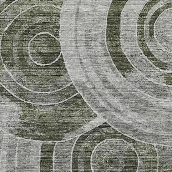 Taupe And Beige Geometric Washable Area Rug With UV Protection Photo 2