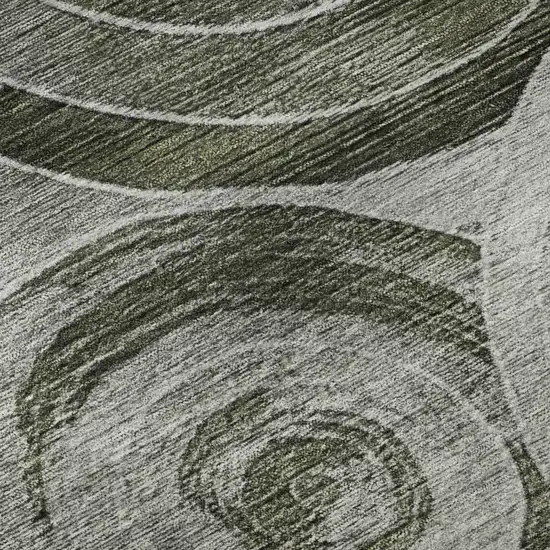 Taupe And Beige Geometric Washable Area Rug With UV Protection Photo 9