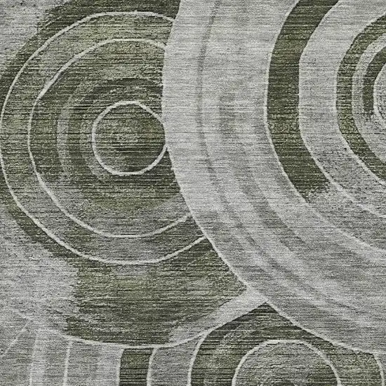 Taupe And Beige Geometric Washable Area Rug With UV Protection Photo 2