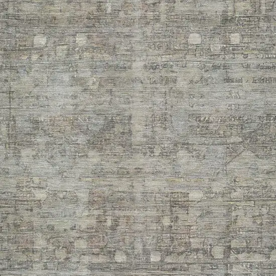 Taupe And Beige Geometric Washable Area Rug With UV Protection Photo 2