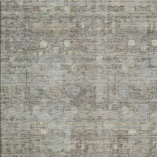 Taupe And Beige Geometric Washable Area Rug With UV Protection Photo 2