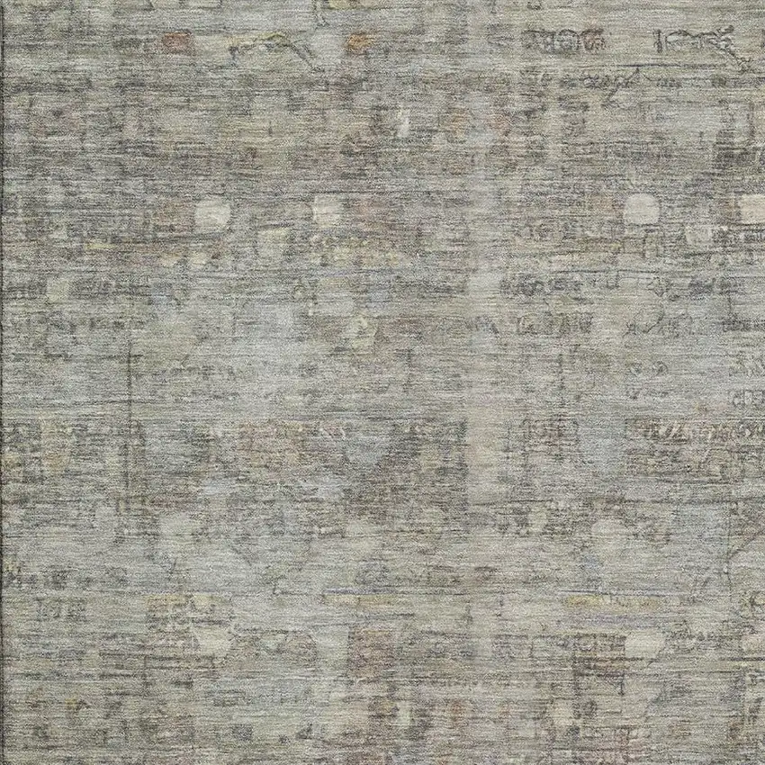 Taupe And Beige Geometric Washable Area Rug With UV Protection Photo 2