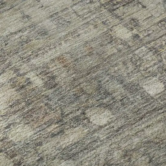 Taupe And Beige Geometric Washable Area Rug With UV Protection Photo 9