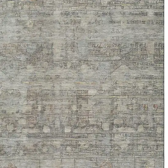 Taupe And Beige Geometric Washable Area Rug With UV Protection Photo 2