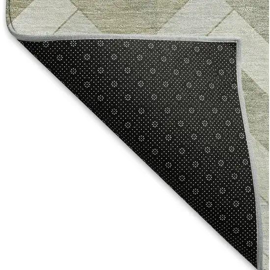 Taupe And Beige Geometric Washable Indoor Outdoor Area Rug Photo 6