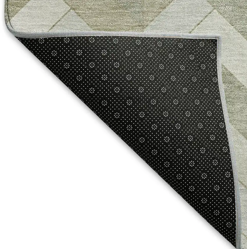 Taupe And Beige Geometric Washable Indoor Outdoor Area Rug Photo 6