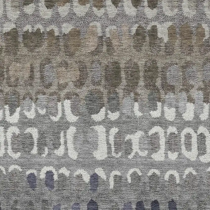 Taupe And Beige Geometric Washable Indoor Outdoor Area Rug Photo 3