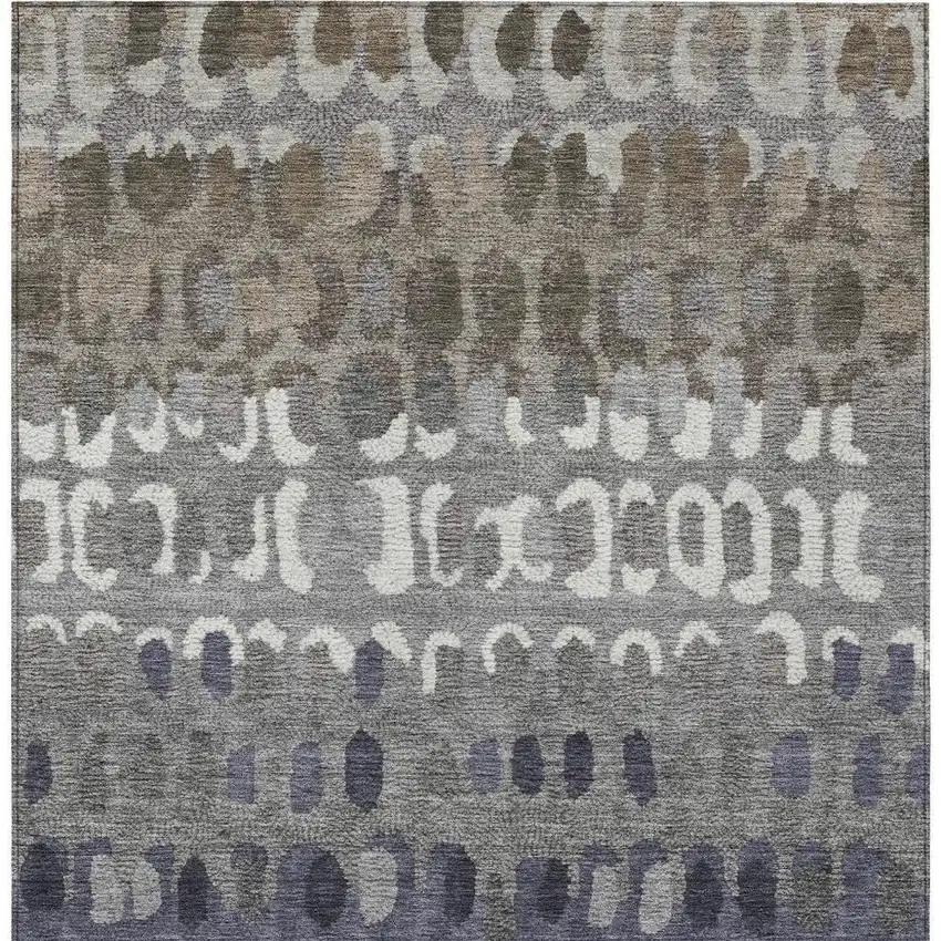 Taupe And Beige Geometric Washable Indoor Outdoor Area Rug Photo 4