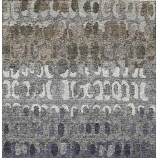 Taupe And Beige Geometric Washable Indoor Outdoor Area Rug Photo 4