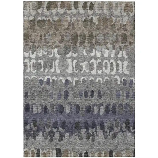 Taupe And Beige Geometric Washable Indoor Outdoor Area Rug Photo 2
