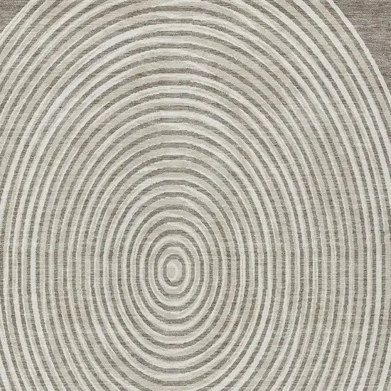 Taupe And Beige Geometric Washable Indoor Outdoor Area Rug Photo 5