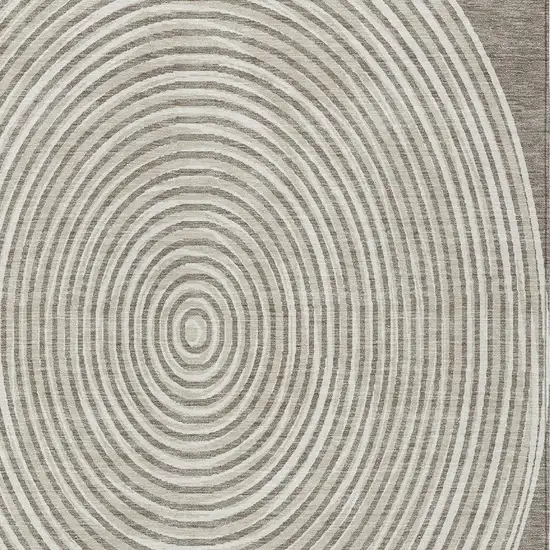 Taupe And Beige Geometric Washable Indoor Outdoor Area Rug Photo 5