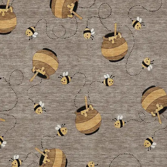 Taupe And Beige Geometric Washable Indoor Outdoor Area Rug Photo 5