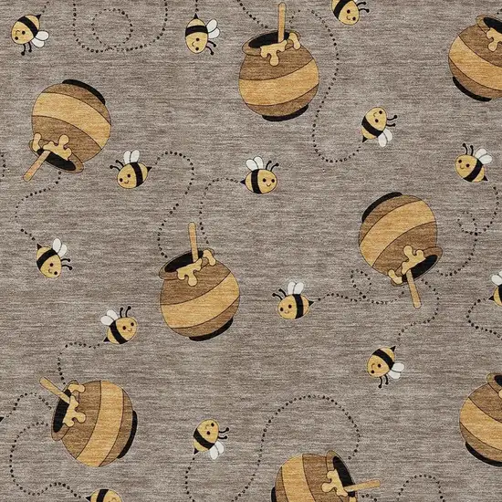 Taupe And Beige Geometric Washable Indoor Outdoor Area Rug Photo 5
