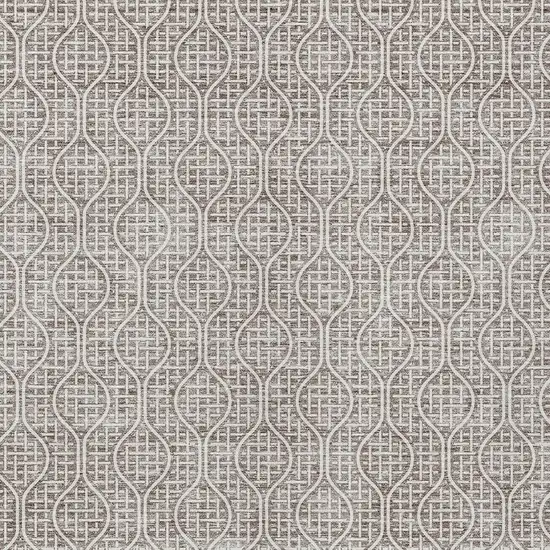 Taupe And Beige Geometric Washable Indoor Outdoor Area Rug Photo 6