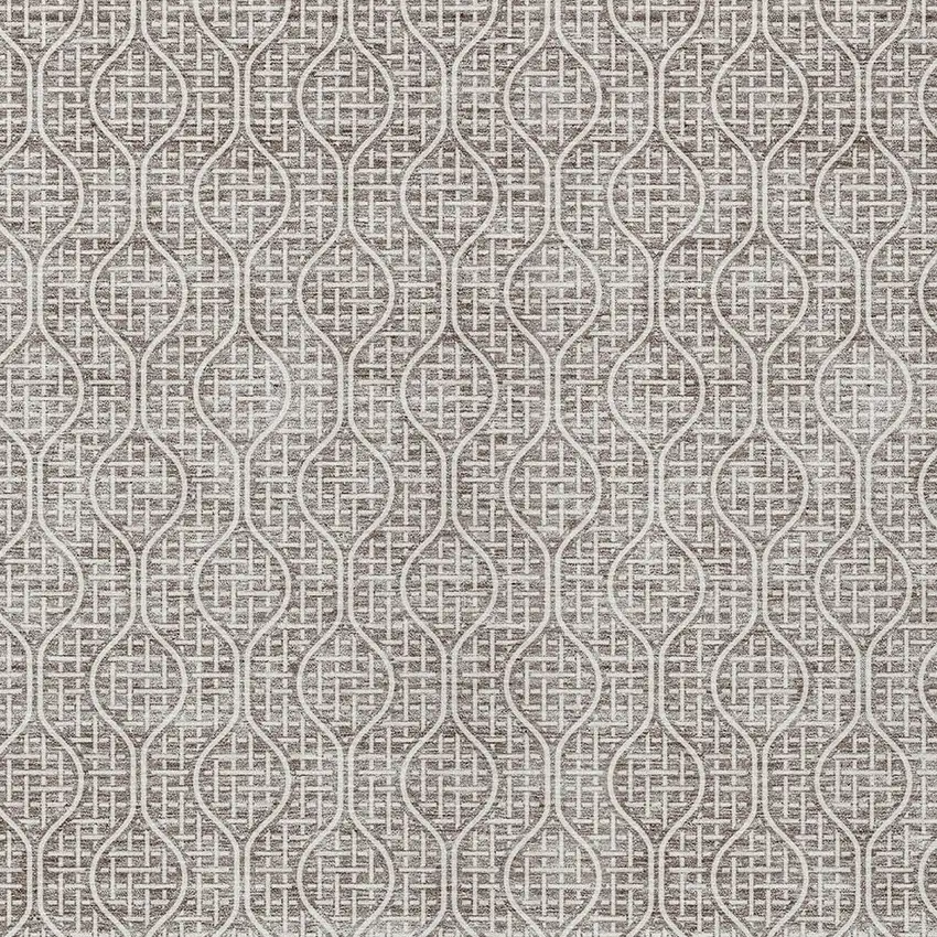 Taupe And Beige Geometric Washable Indoor Outdoor Area Rug Photo 6