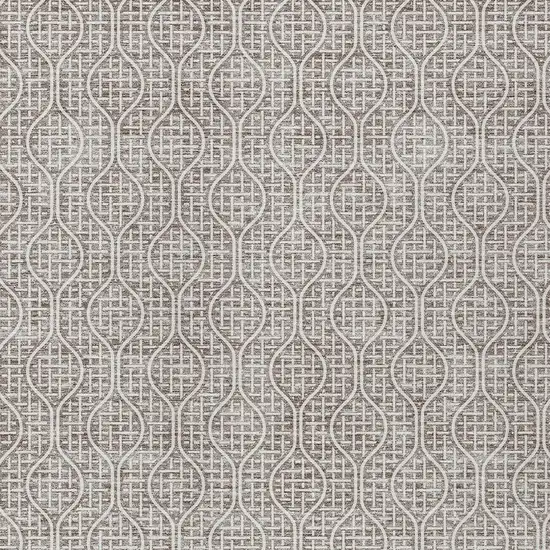 Taupe And Beige Geometric Washable Indoor Outdoor Area Rug Photo 6