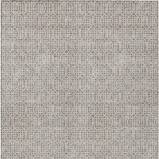 Taupe And Beige Geometric Washable Indoor Outdoor Area Rug Photo 7