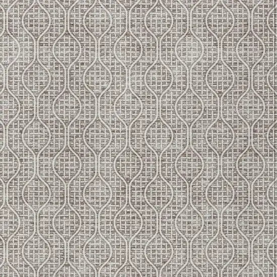 Taupe And Beige Geometric Washable Indoor Outdoor Area Rug Photo 6