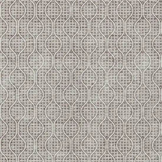 Taupe And Beige Geometric Washable Indoor Outdoor Area Rug Photo 6