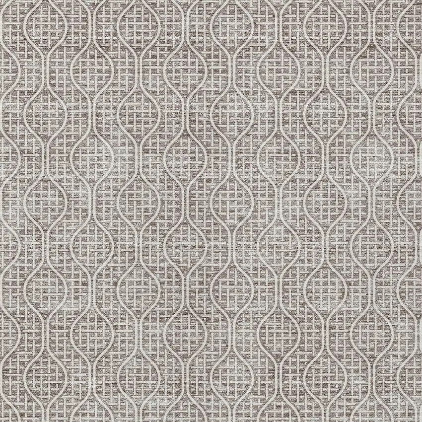 Taupe And Beige Geometric Washable Indoor Outdoor Area Rug Photo 6