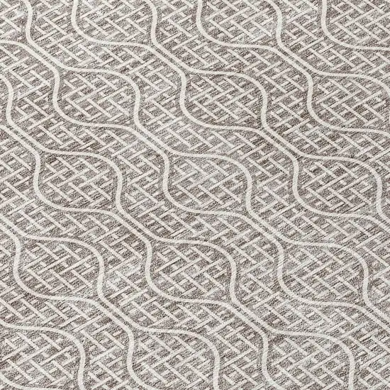 Taupe And Beige Geometric Washable Indoor Outdoor Area Rug Photo 5