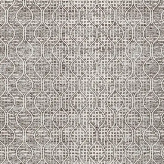 Taupe And Beige Geometric Washable Indoor Outdoor Area Rug Photo 6