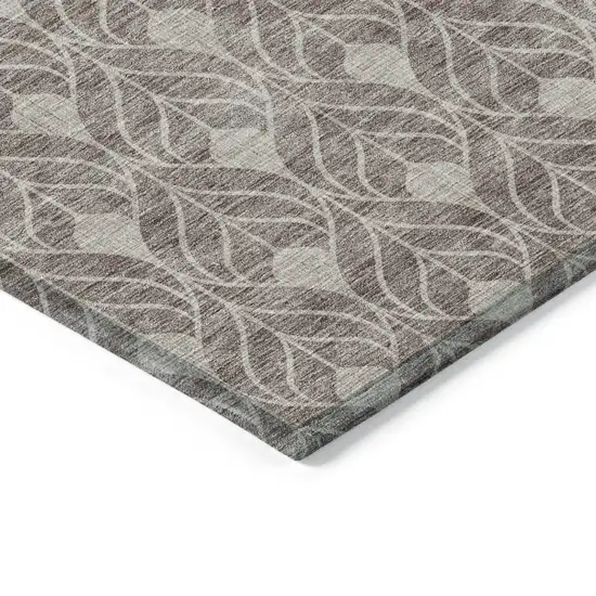 Taupe And Beige Geometric Washable Indoor Outdoor Area Rug Photo 4