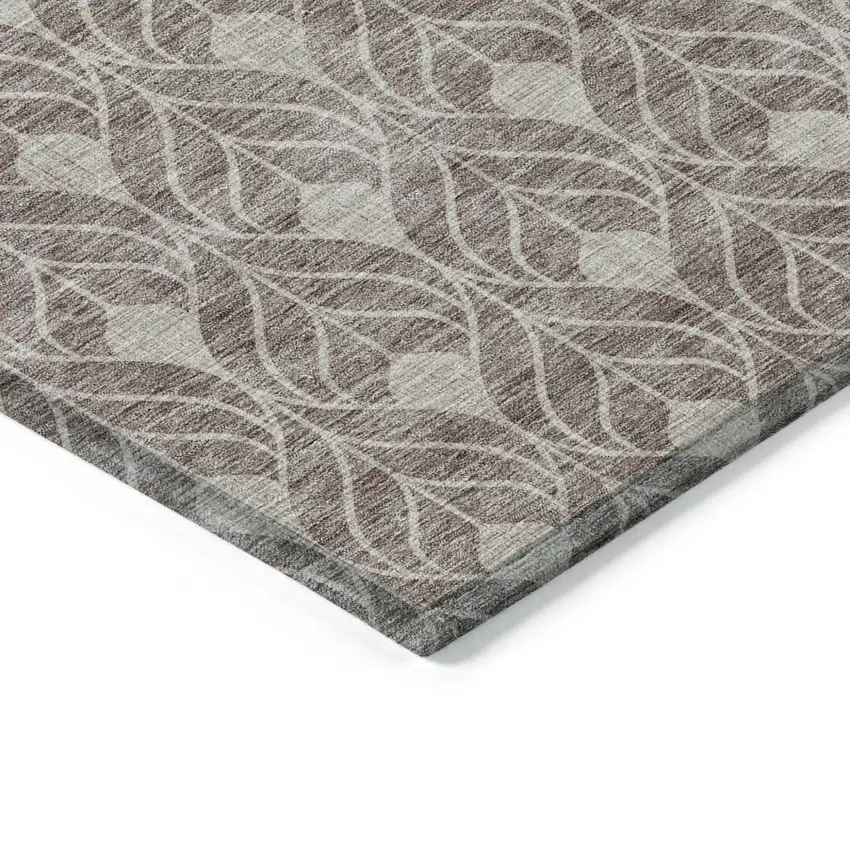 Taupe And Beige Geometric Washable Indoor Outdoor Area Rug Photo 4