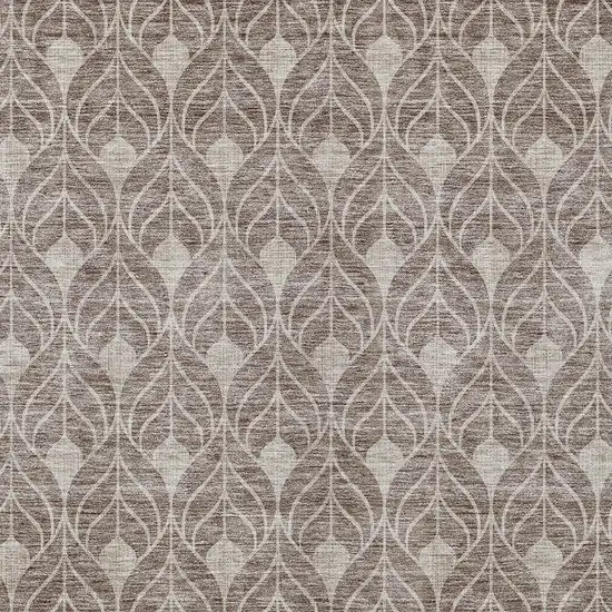 Taupe And Beige Geometric Washable Indoor Outdoor Area Rug Photo 5