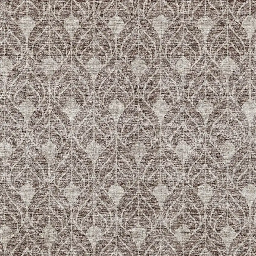Taupe And Beige Geometric Washable Indoor Outdoor Area Rug Photo 5