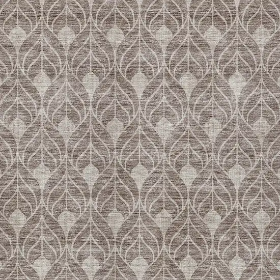 Taupe And Beige Geometric Washable Indoor Outdoor Area Rug Photo 5