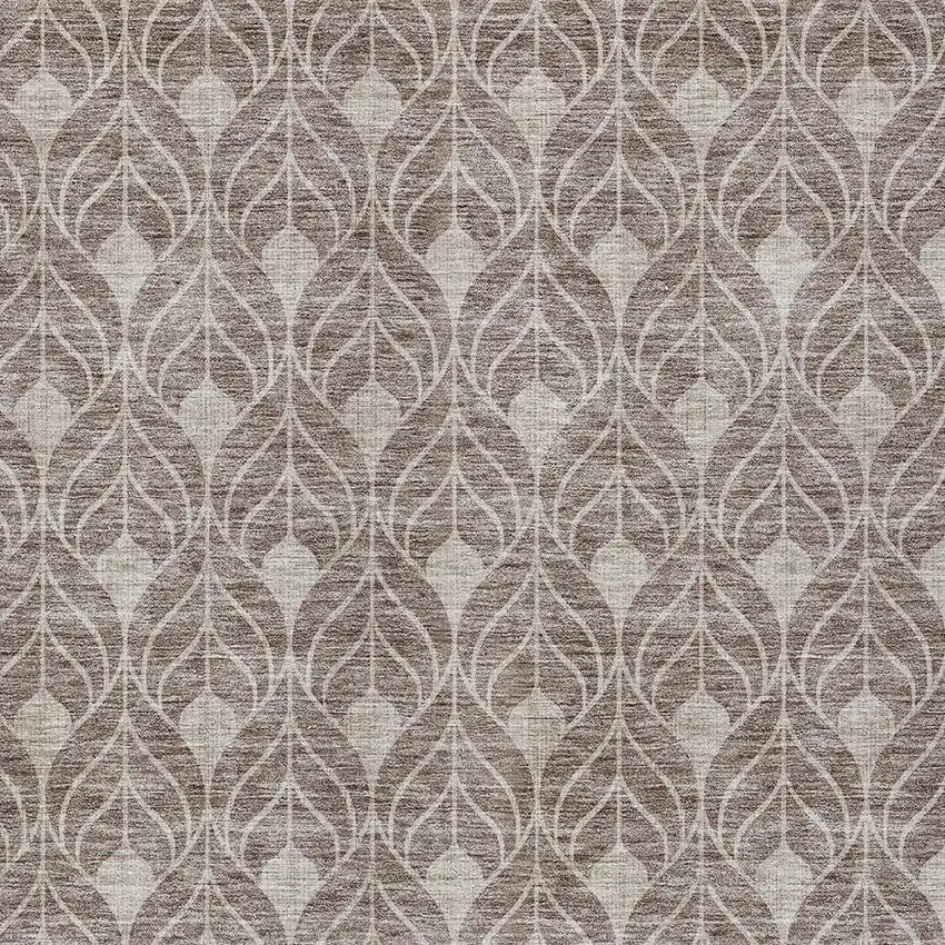 Taupe And Beige Geometric Washable Indoor Outdoor Area Rug Photo 5