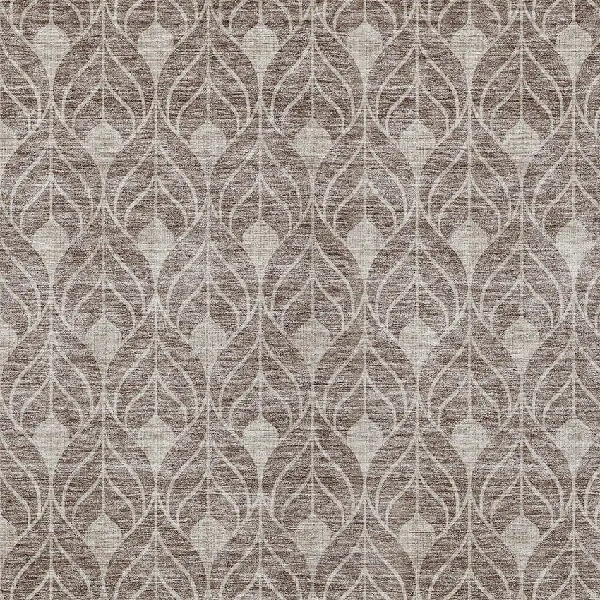 Taupe And Beige Geometric Washable Indoor Outdoor Area Rug Photo 5