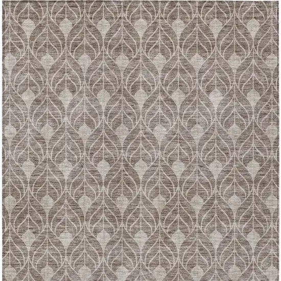 Taupe And Beige Geometric Washable Indoor Outdoor Area Rug Photo 6