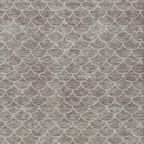 Taupe And Beige Geometric Washable Indoor Outdoor Area Rug Photo 5
