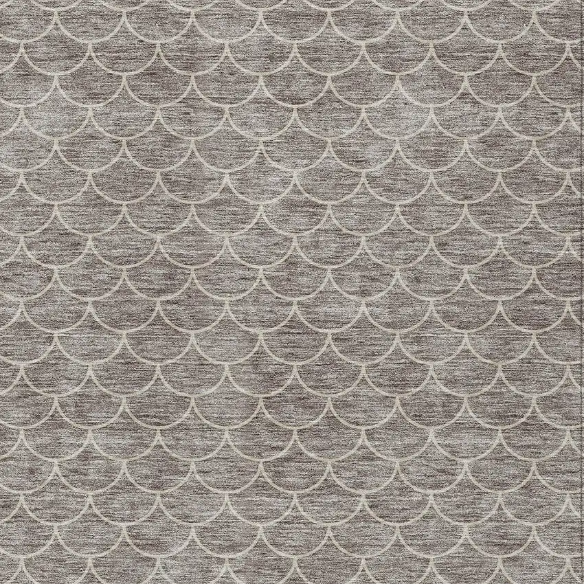 Taupe And Beige Geometric Washable Indoor Outdoor Area Rug Photo 5