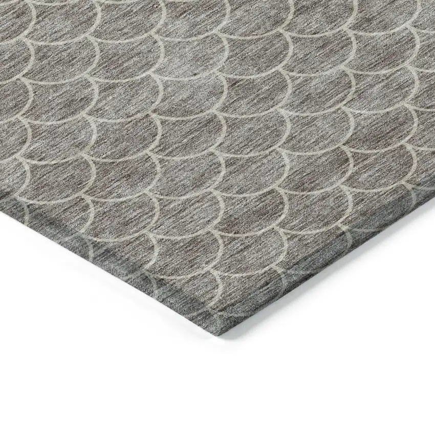 Taupe And Beige Geometric Washable Indoor Outdoor Area Rug Photo 4